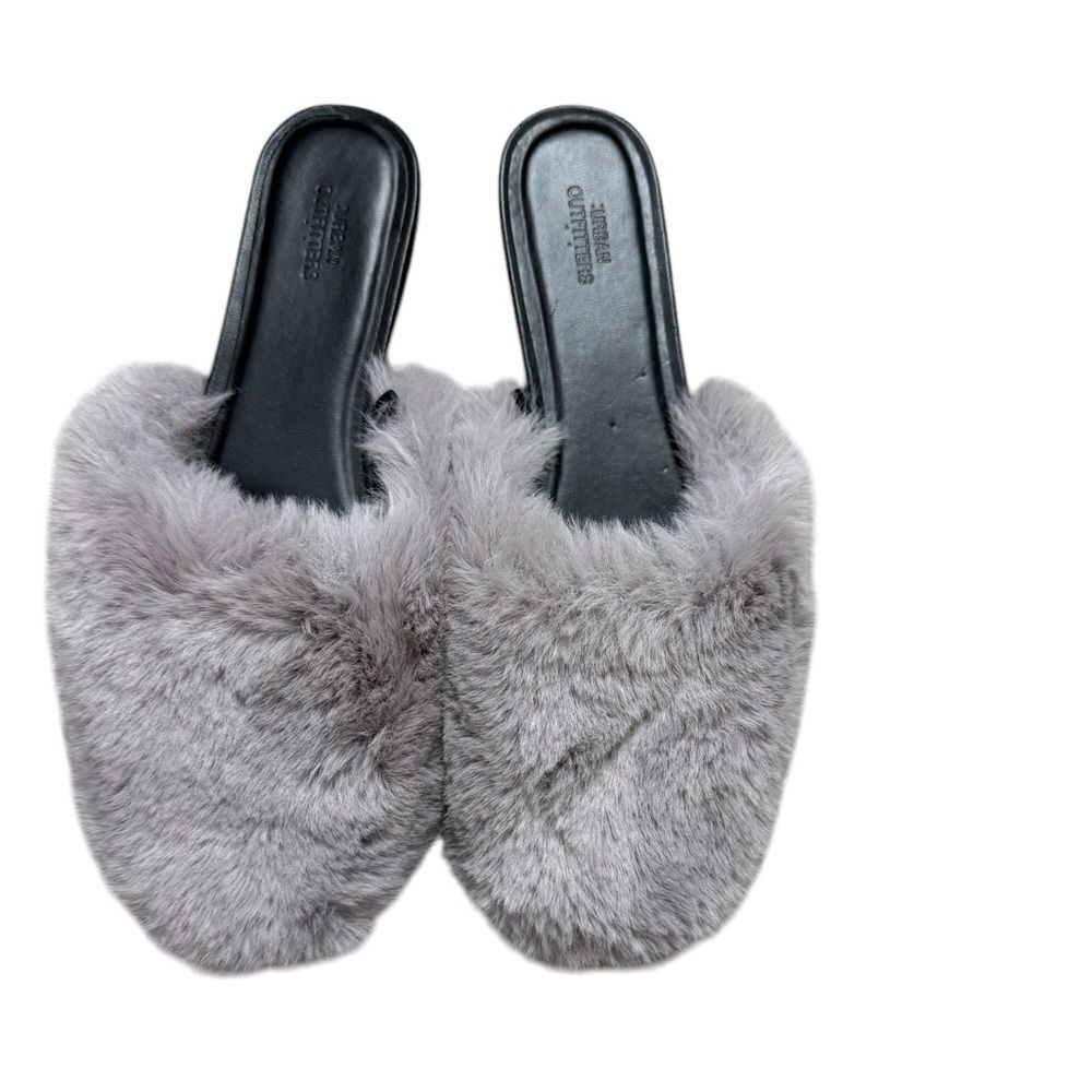 Urban Outfitters Purple Lavender Faux Fur Mule Slippers